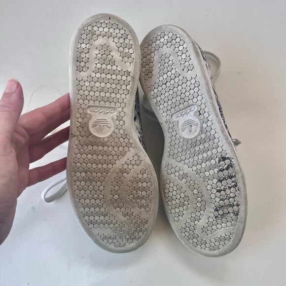 ADIDAS Orignals Stan Smith Snakeskin Lace Up Mens Sneakers Sz 5.5 Black White - Picture 8 of 11